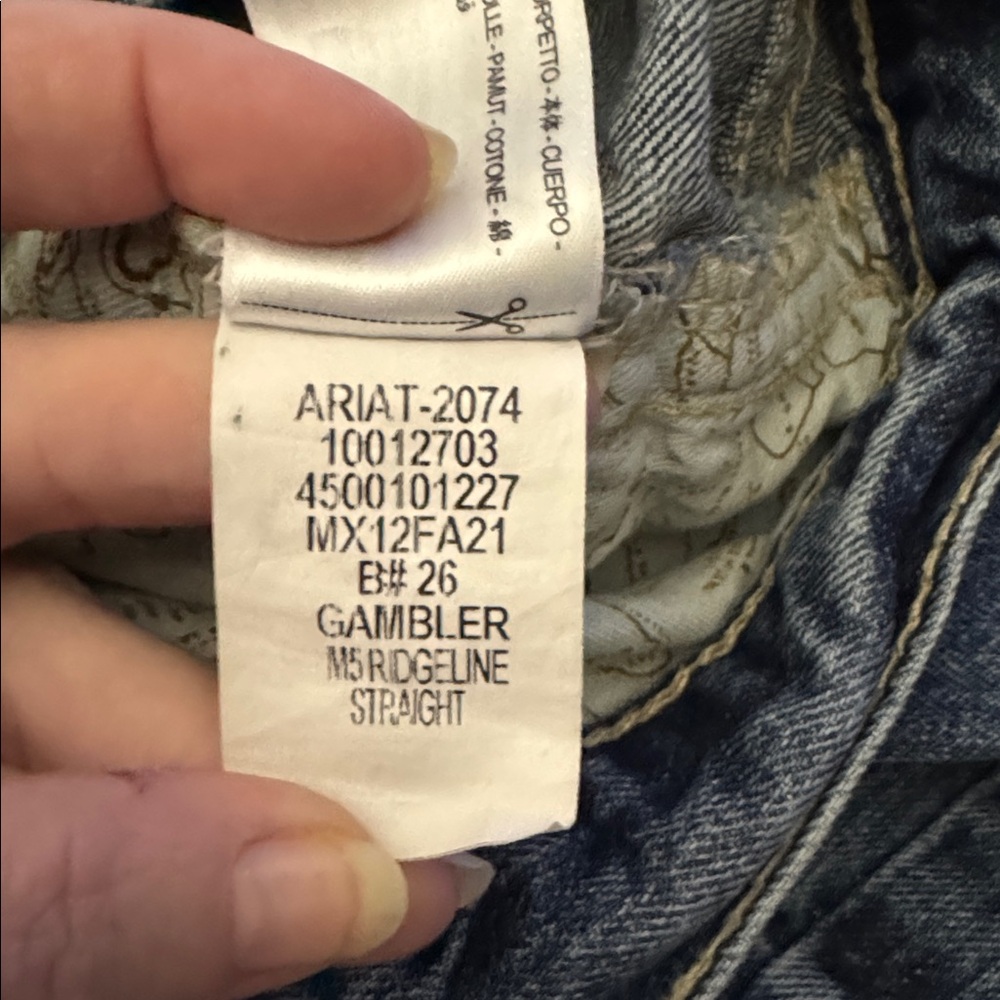 Ariat Men's Light Blue Straight Fit Jeans - Picture 5 of 5